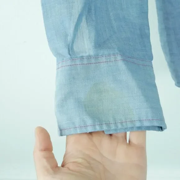 Vintage 70s Embroidered Shirt XS S Mushroom Western THRASHED Hippy Farmer - Picture 6 of 10